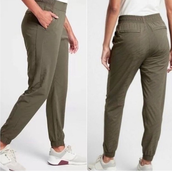 Athleta Pants - Athleta Textured Brooklyn Jogger Pants Mountain Olive Green Women's Size 10